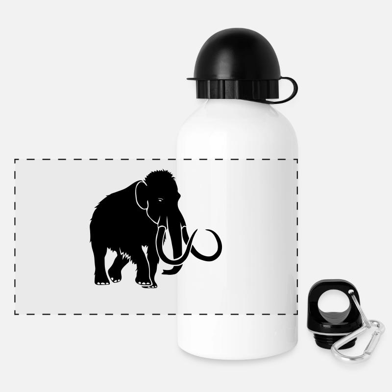 mammouth éléphant âge de pierre - Gourde panoramique avec couvercle 500 ml - blanc