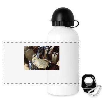 Paris - Panorama Trinkflasche mit Deckel 500 ml - Weiß - Vorne