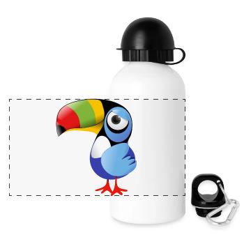 Tukan - Panorama Trinkflasche mit Deckel 500 ml - Weiß - Vorne