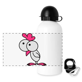 Surprised chick - Gourde panoramique avec couvercle 500 ml - blanc - Devant