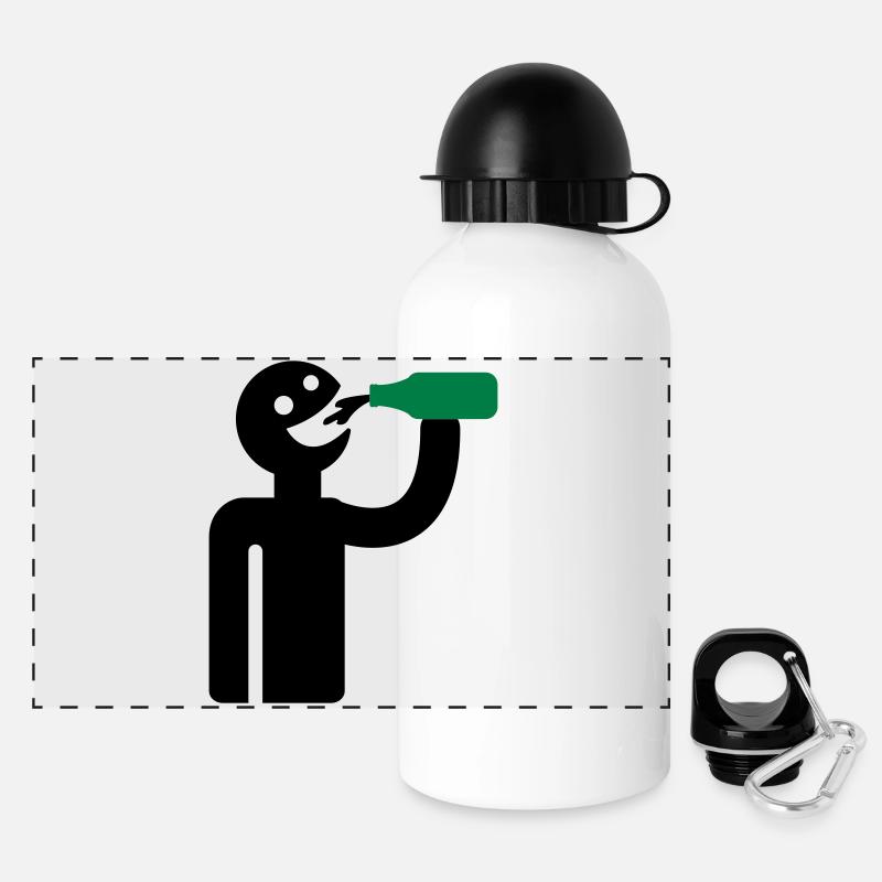 Drunkard - drinkers - Panoramic Thermal Bottle with Lid 500 ml - white