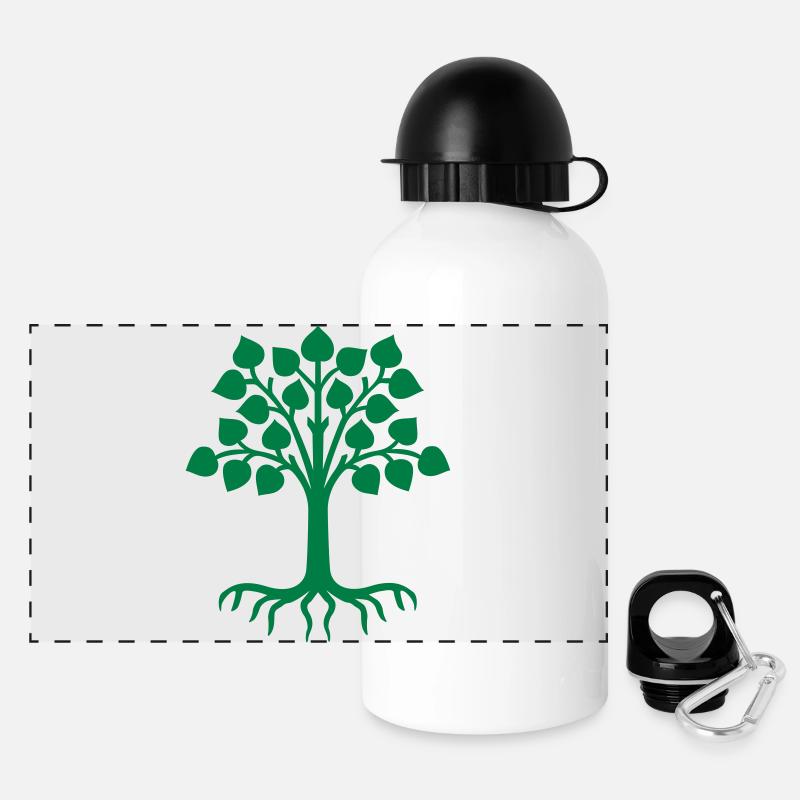 Tree Forest Nature - Panoramic Thermal Bottle with Lid 500 ml - white
