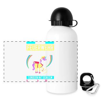 Princesse de feu - Licorne - Gourde panoramique avec couvercle 500 ml - blanc - Devant