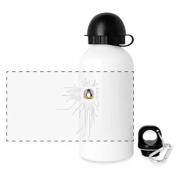 platine Pinguin Core Herz Computer pc Nerd program - Panorama Trinkflasche mit Deckel 500 ml - Weiß - Vorne