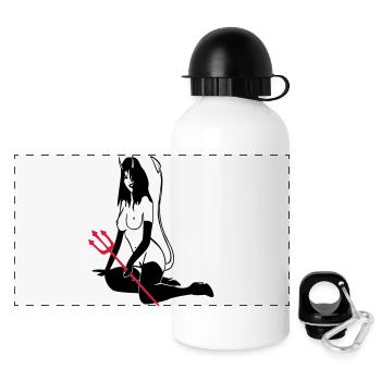 Teufelchen - Panorama Trinkflasche mit Deckel 500 ml - Weiß - Vorne