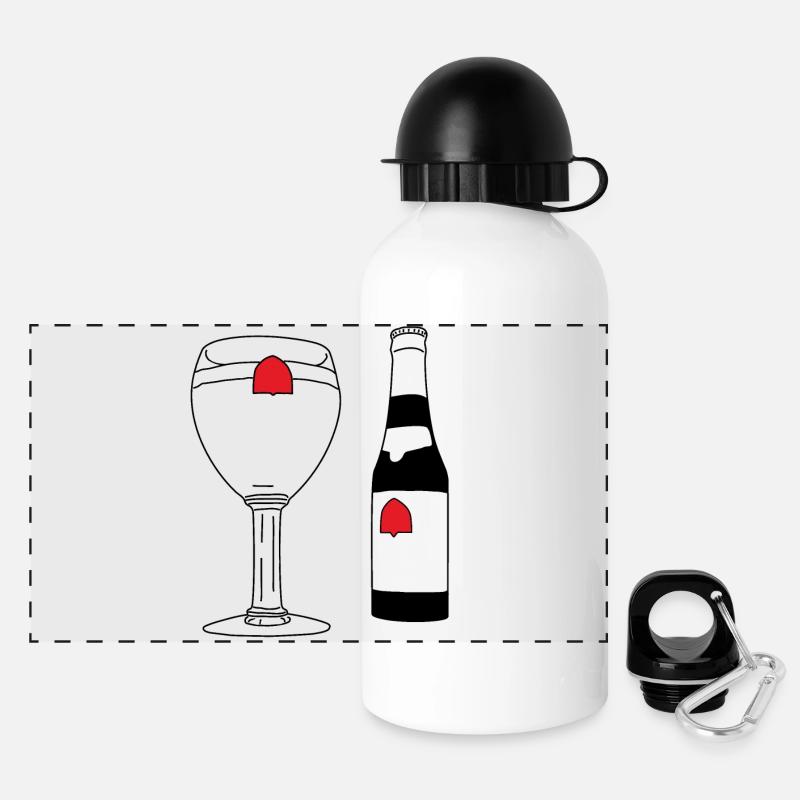 Belgian Beer - Panorama Trinkflasche mit Deckel 500 ml - Weiß