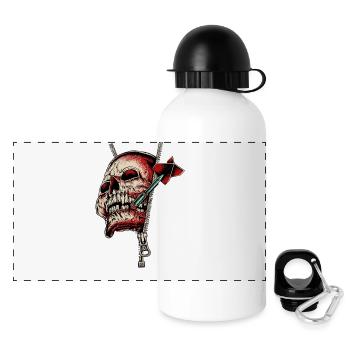 Dart Shirt Skull Zip V2 RAHMENLOS Design - Panorama Trinkflasche mit Deckel 500 ml - Weiß - Vorne