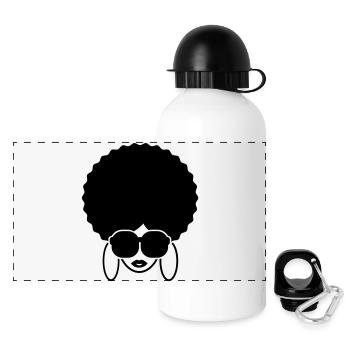 afro_queen__f1 - Panoramic Thermal Bottle with Lid 500 ml - white - Front