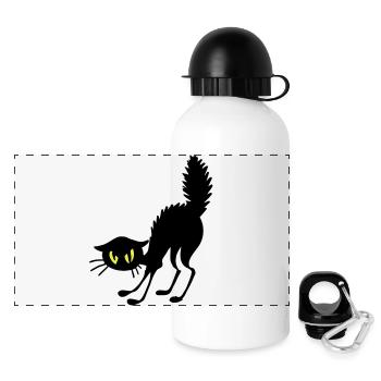 Annoyed cat - Panoramic Thermal Bottle with Lid 500 ml - white - Front