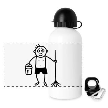 Naked cleaners - cleaning nude - Panoramic Thermal Bottle with Lid 500 ml - white - Front