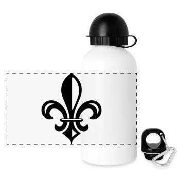 königliche Lilie - Panorama Trinkflasche mit Deckel 500 ml - Weiß - Vorne