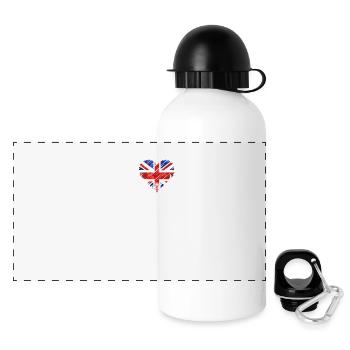 London Heartbeat Skyline England Flag Gift - Panoramic Thermal Bottle with Lid 500 ml - white - Front
