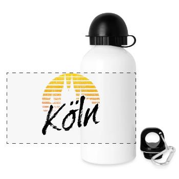 Köln Kölner Skyline Kölner Dom Vintage Geschenk - Panorama Trinkflasche mit Deckel 500 ml - Weiß - Vorne