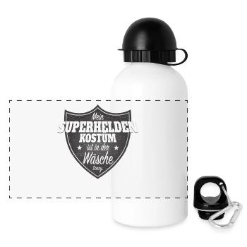 Costume de super-héros est à la lessive Carnaval Cologne - Gourde panoramique avec couvercle 500 ml - blanc - Devant
