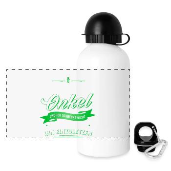 Achtung! verrückter Onkel Verwandte Familie Kind - Panorama Trinkflasche mit Deckel 500 ml - Weiß - Vorne