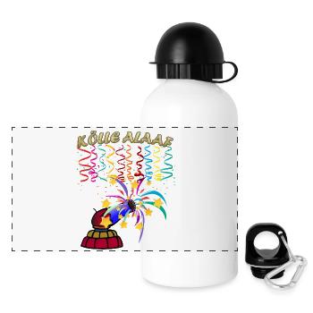Kölle Alaaf - Kölner Karneval Fasching Rosenmontag - Panorama Trinkflasche mit Deckel 500 ml - Weiß - Vorne