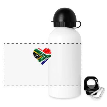 Kapstadt Skyline Herz Südafrika Flagge Tafelberg - Panorama Trinkflasche mit Deckel 500 ml - Weiß - Vorne