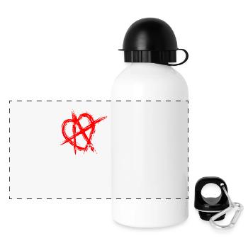 Beziehungsanarchie Spruch Honesty Respect Freedom - Panorama Trinkflasche mit Deckel 500 ml - Weiß - Vorne