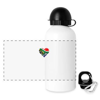 Kapstadt Skyline Herz Südafrika Flagge Tafelberg - Panorama Trinkflasche mit Deckel 500 ml - Weiß - Vorne