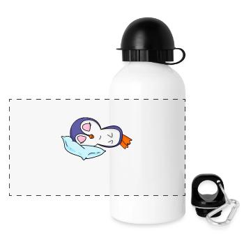Lustiger Pinguin Spruch Faul lustig Geschenkidee - Panorama Trinkflasche mit Deckel 500 ml - Weiß - Vorne