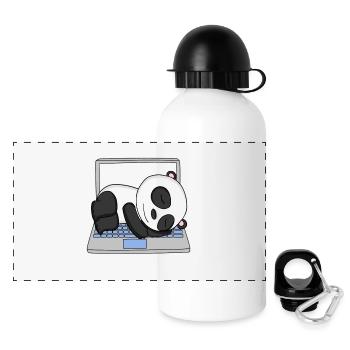 Computer Nerd Programmierer Herren Geschenk - Panorama Trinkflasche mit Deckel 500 ml - Weiß - Vorne