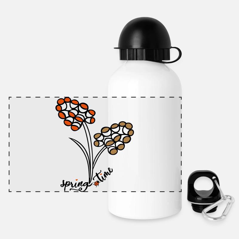 Spring Time - Panorama Trinkflasche mit Deckel 500 ml - Weiß