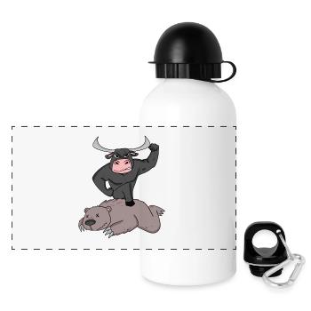 Bull and Bear Exchange - Panoramic Thermal Bottle with Lid 500 ml - white - Front
