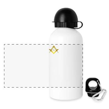 Freimaurer Symbol Winkel Zirkel Gold Freimaurerei - Panorama Trinkflasche mit Deckel 500 ml - Weiß - Vorne