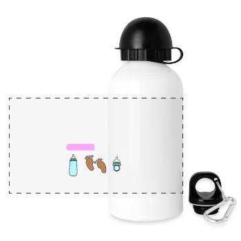 werdende Mutter - Mama wird geladen - Panorama Trinkflasche mit Deckel 500 ml - Weiß - Vorne