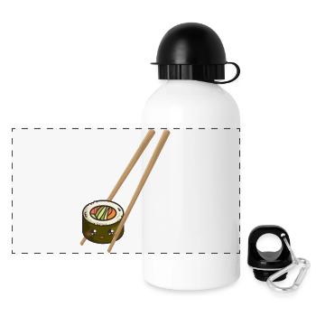 Sushi Chopsticks Japanese Kawaii - Panoramic Thermal Bottle with Lid 500 ml - white - Front