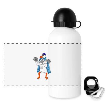 Moin Moin ihr Spacken Seemöwe Möwe Seemann Fitness - Panorama Trinkflasche mit Deckel 500 ml - Weiß - Vorne