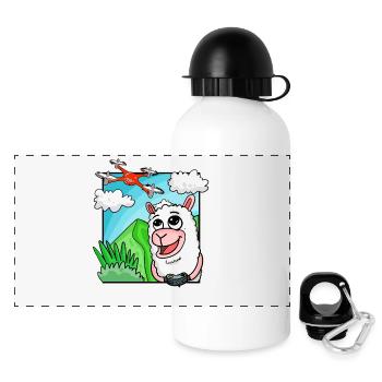 Drone Quadcopter Pilote drone Alpagas - Gourde panoramique avec couvercle 500 ml - blanc - Devant