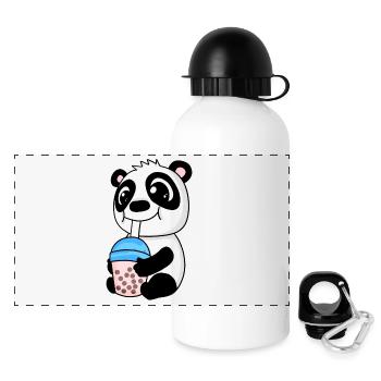 Bubble Tea Panda - Gourde panoramique avec couvercle 500 ml - blanc - Devant