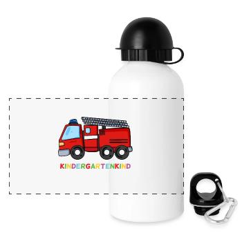 Geschenk für Kindergarten Kleinkinder - Panorama Trinkflasche mit Deckel 500 ml - Weiß - Vorne