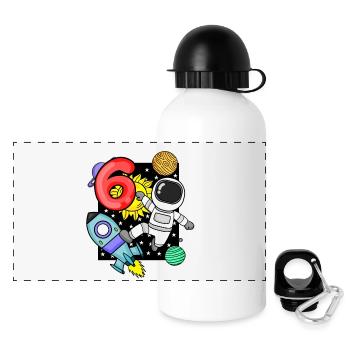 6th birthday astronaut 6 years boy gift - Panoramic Thermal Bottle with Lid 500 ml - white - Front