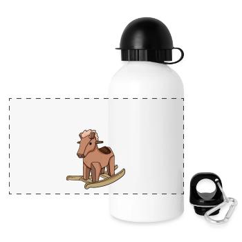 Reiterin Nachwuchs Pferd - Panorama Trinkflasche mit Deckel 500 ml - Weiß - Vorne