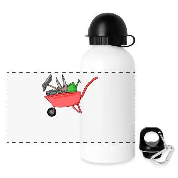 Motif jardin jardiné cadeau - Gourde panoramique avec couvercle 500 ml - blanc - Devant