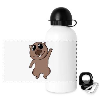 Wombat animal motif cute sweet - Panoramic Thermal Bottle with Lid 500 ml - white - Front
