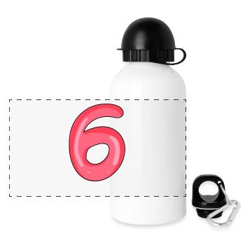 6. Geburtstag - Panorama Trinkflasche mit Deckel 500 ml - Weiß - Vorne