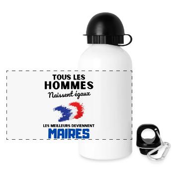 Les meilleurs deviennent maires - Gourde panoramique avec couvercle 500 ml - blanc - Devant
