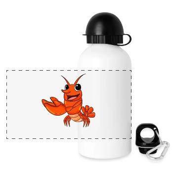 Hummer - Panorama Trinkflasche mit Deckel 500 ml - Weiß - Vorne