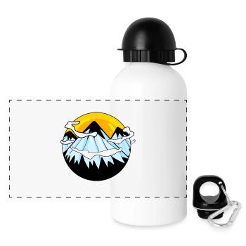 Berg Berge - Panorama Trinkflasche mit Deckel 500 ml - Weiß - Vorne