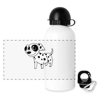 Dalmatian dog dog - Panoramic Thermal Bottle with Lid 500 ml - white - Front