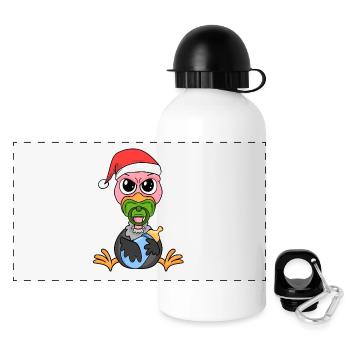 Baby Geier Weihnachten - Panorama Trinkflasche mit Deckel 500 ml - Weiß - Vorne