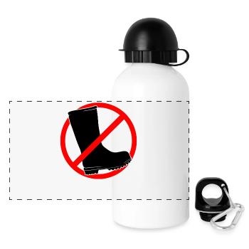 Rubber boots forbidden - gardening and gardening - Panoramic Thermal Bottle with Lid 500 ml - white - Front