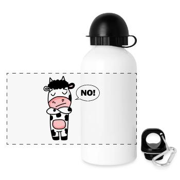 Cow No - Panoramic Thermal Bottle with Lid 500 ml - white - Front