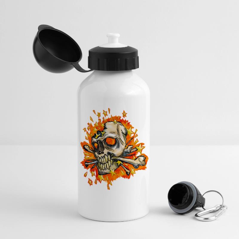 exploding skull Panorama Trinkflasche mit Deckel 500 ml