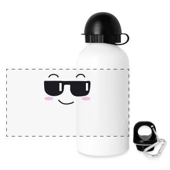 Sunglasses laugh face - Panoramic Thermal Bottle with Lid 500 ml - white - Front
