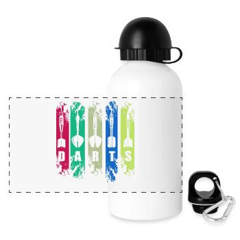 Logo vintage Dart Darts - Gourde panoramique avec couvercle 500 ml - blanc - Devant