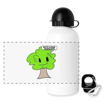 Briefkasten Aufkleber Bitte keine Werbung - Panorama Trinkflasche mit Deckel 500 ml - Weiß - Vorne